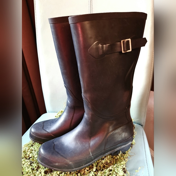 WELLIES LL BEAN Kate Mos Festival Rubber Waterproof Bĺue Mud Rain Party Boots 10 - Picture 5 of 16